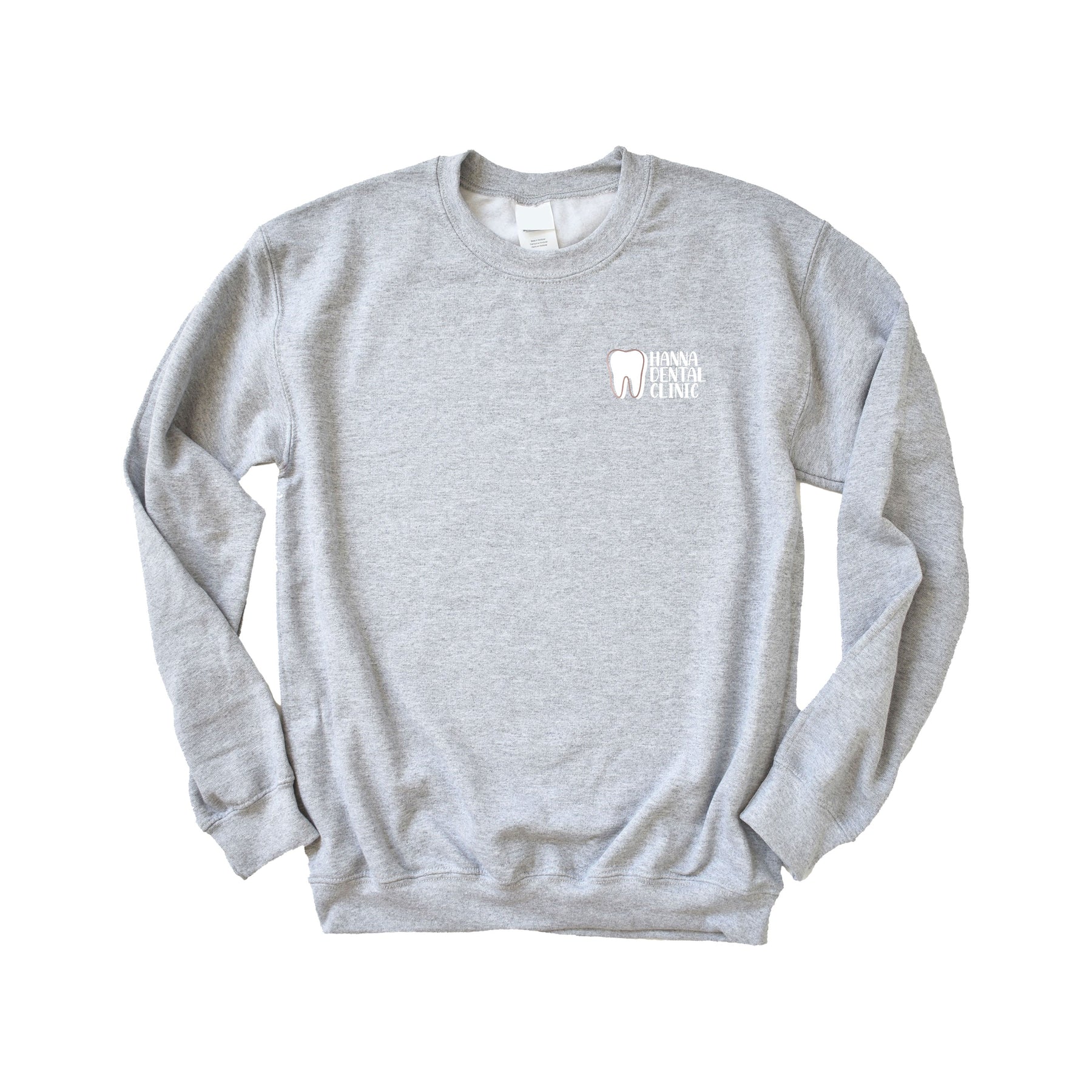 LubDub Hanna Dental Heather Crew Neck Sweater with Tooth With Text